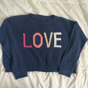 navy blue z supply sienna love sweater